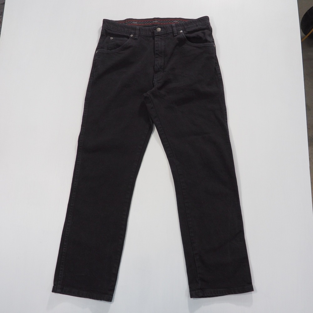 Wrangler Jeans Men 36x30 Black Denim Regular Fit Straight Leg Y2K Grunge Skater